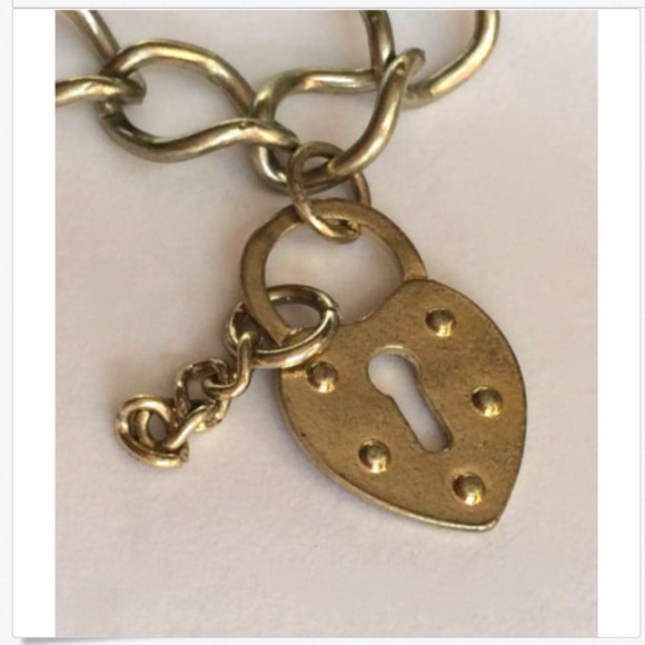 Antique Gold Pearl Cross Charm Bracelet Lock Key - Picture 7 of 8